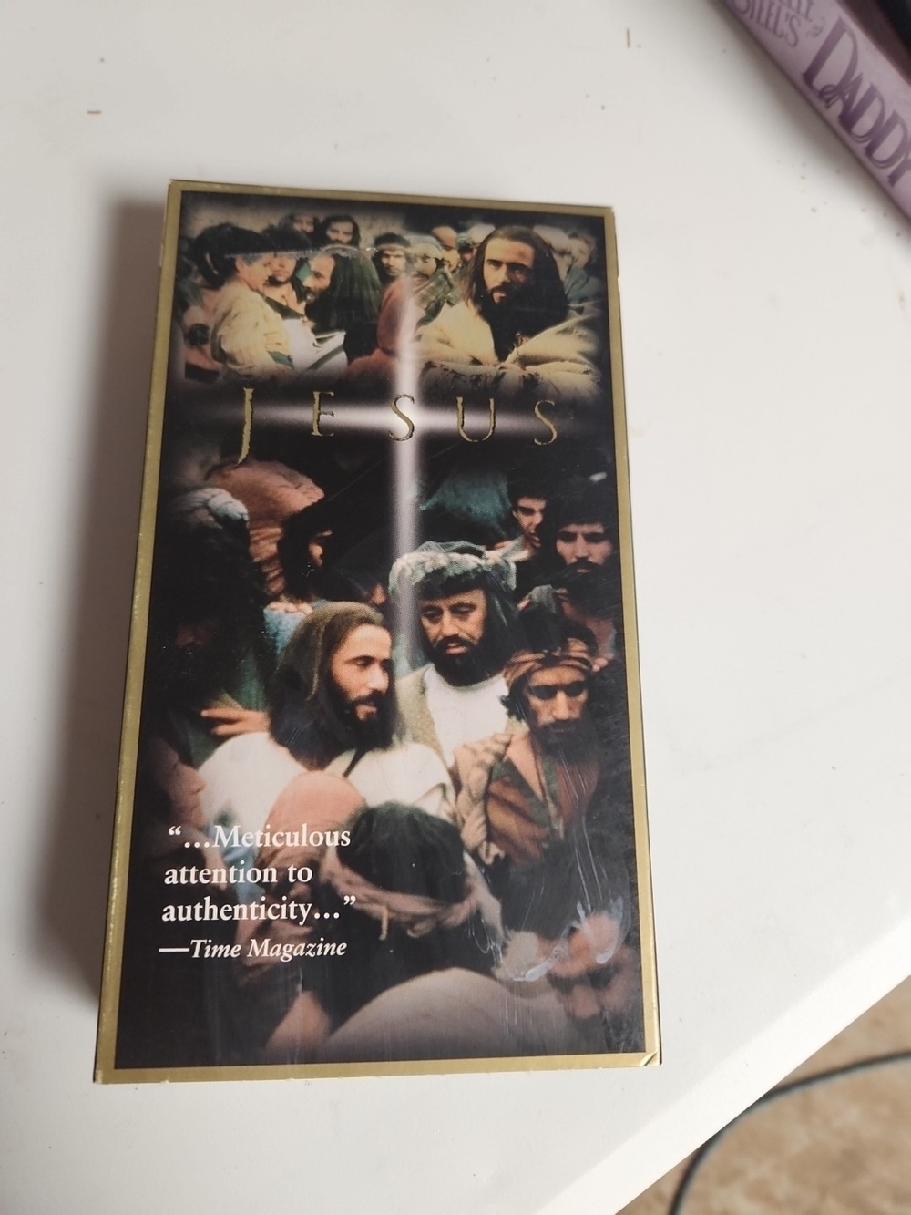 Jesus VHS Tape with Religious Artwork - Black and Gold
